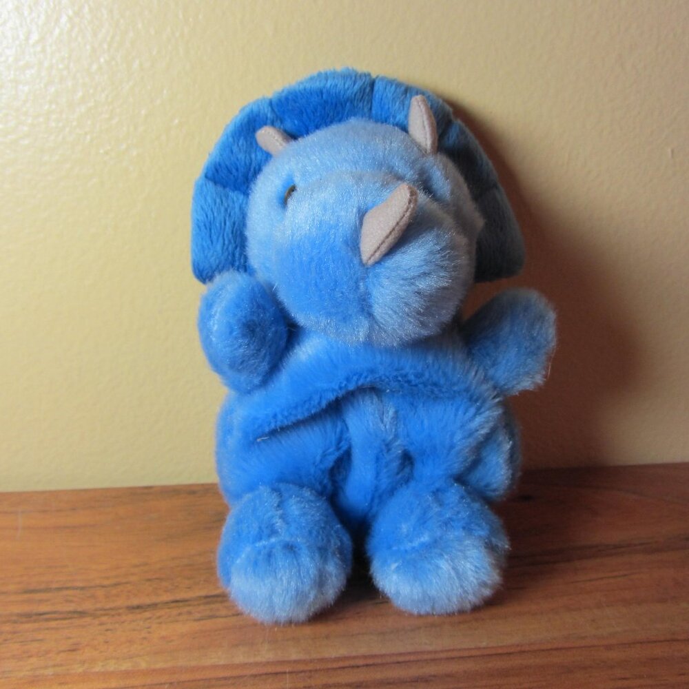 3 for $24 - plush aurora palm pals blue triceratops 2022 (w3028)